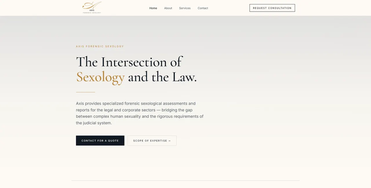 Axis Forensic Sexology website built by LiquidEmerce