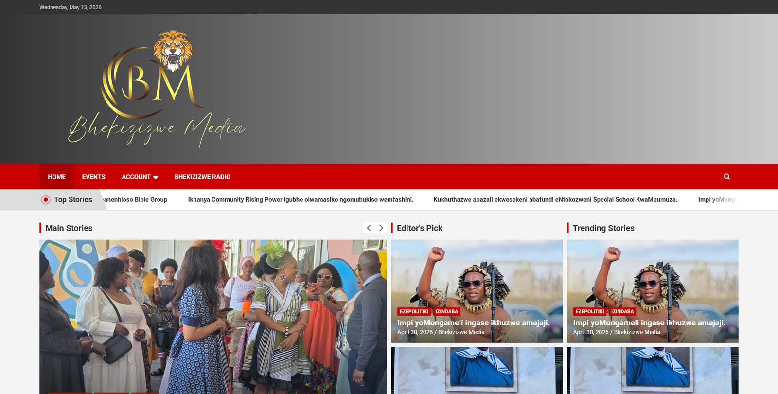 Bhekizizwe Media website