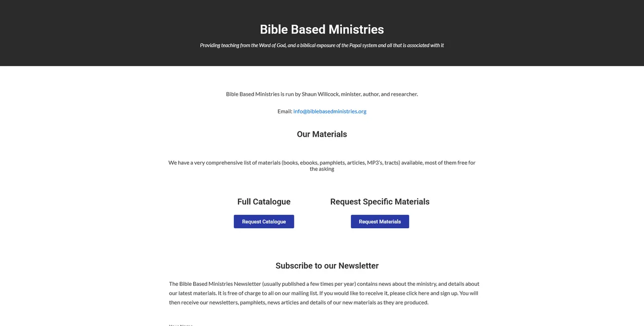 Bible Based Ministries website built by LiquidEmerce
