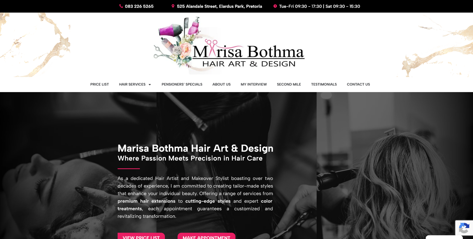 Marisa Bothma Hair website