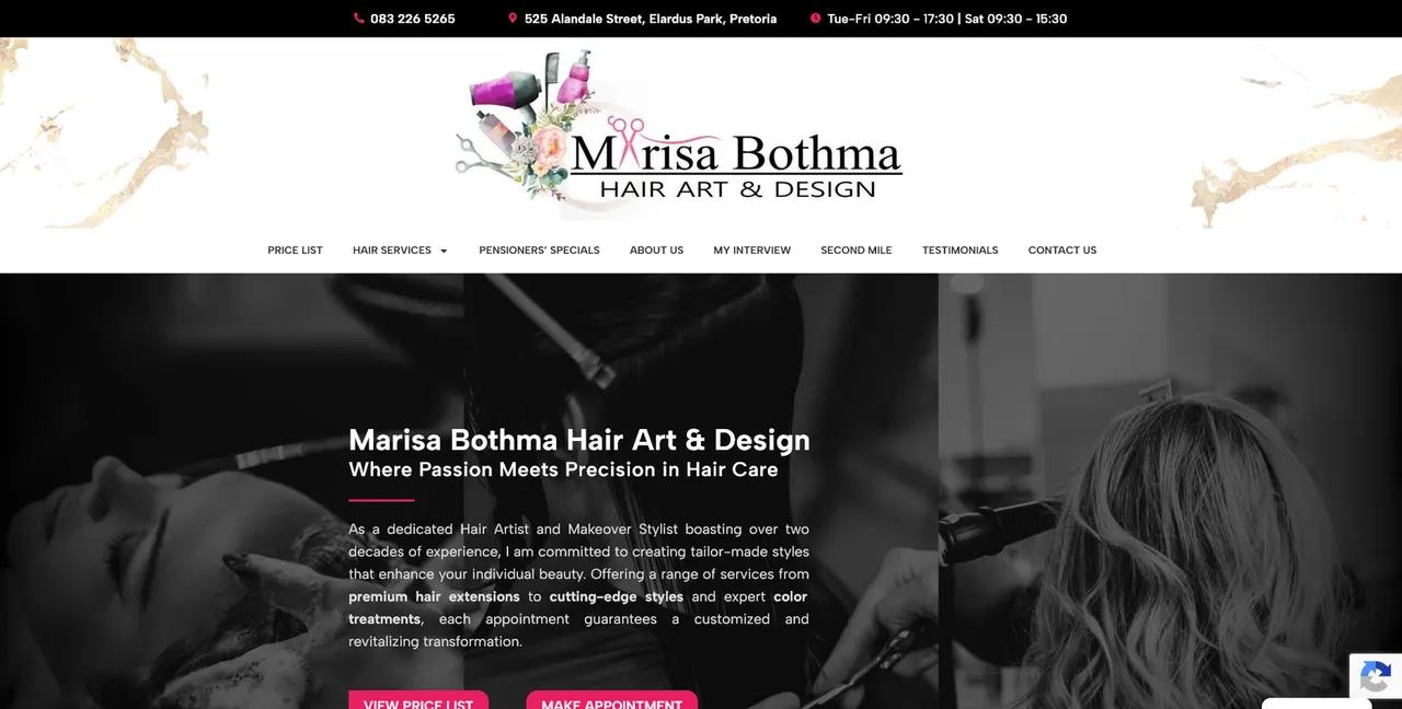 Marisa Bothma Hair website