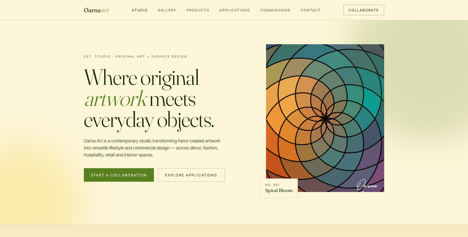 Oarna Art website