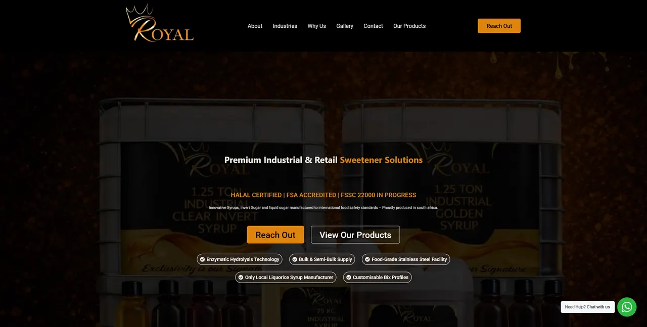 Royal Syrups website built by LiquidEmerce