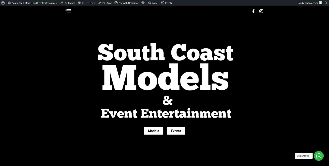 South Coast Models website built by LiquidEmerce