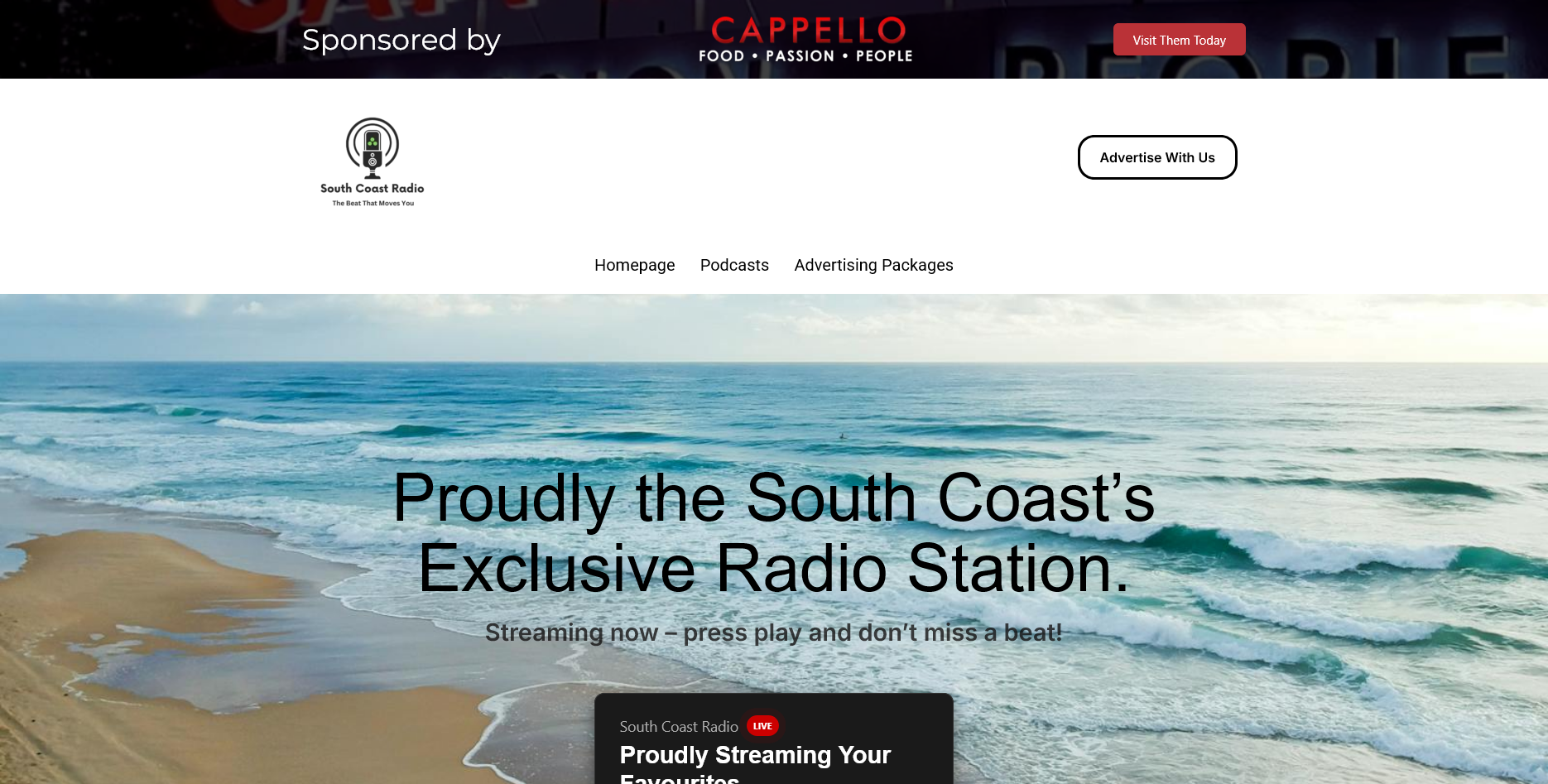 South Coast Radio website
