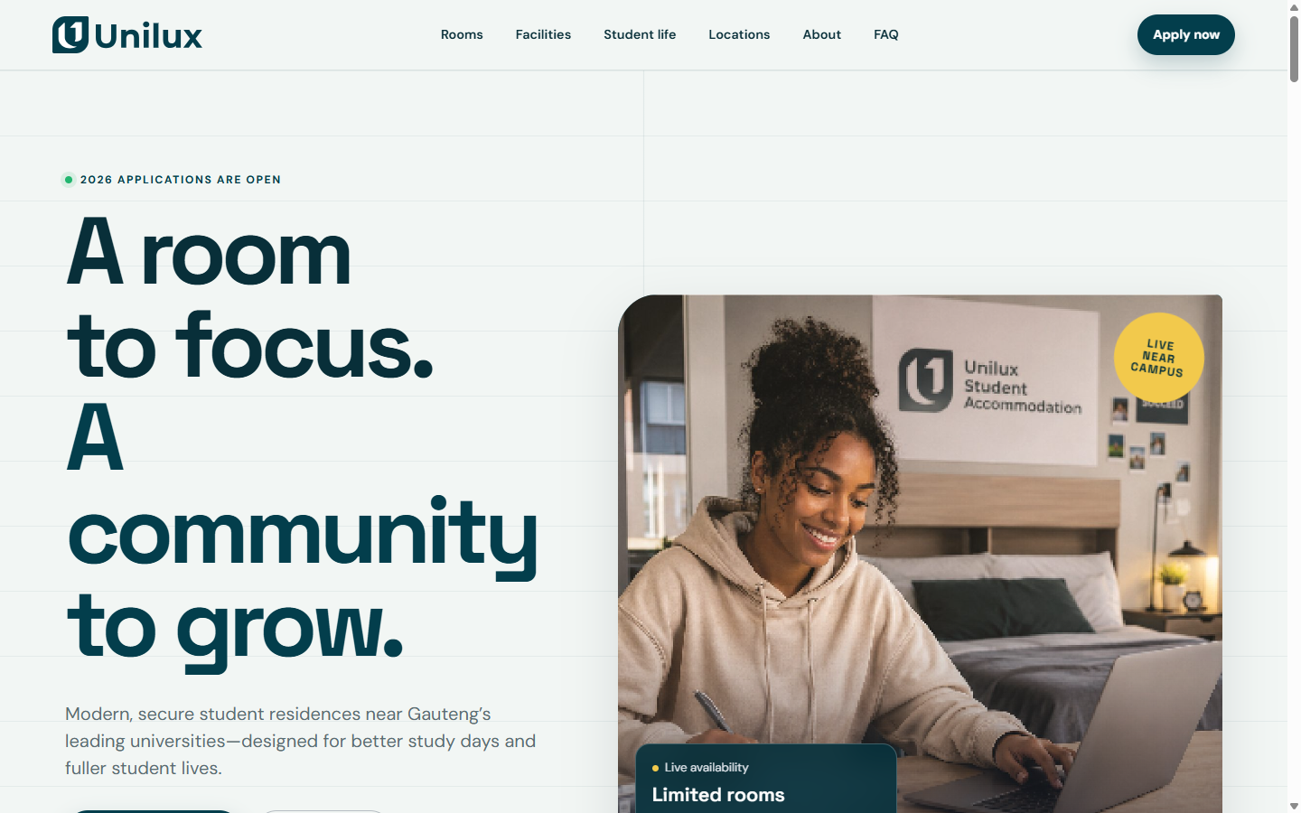Unilux Student Accommodation website